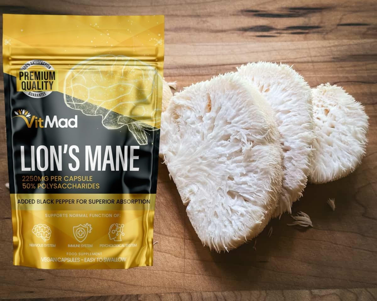 Lions Mane Supplement 2250Mg per Capsule - 1 a Day - 50% Polysaccharides (60)