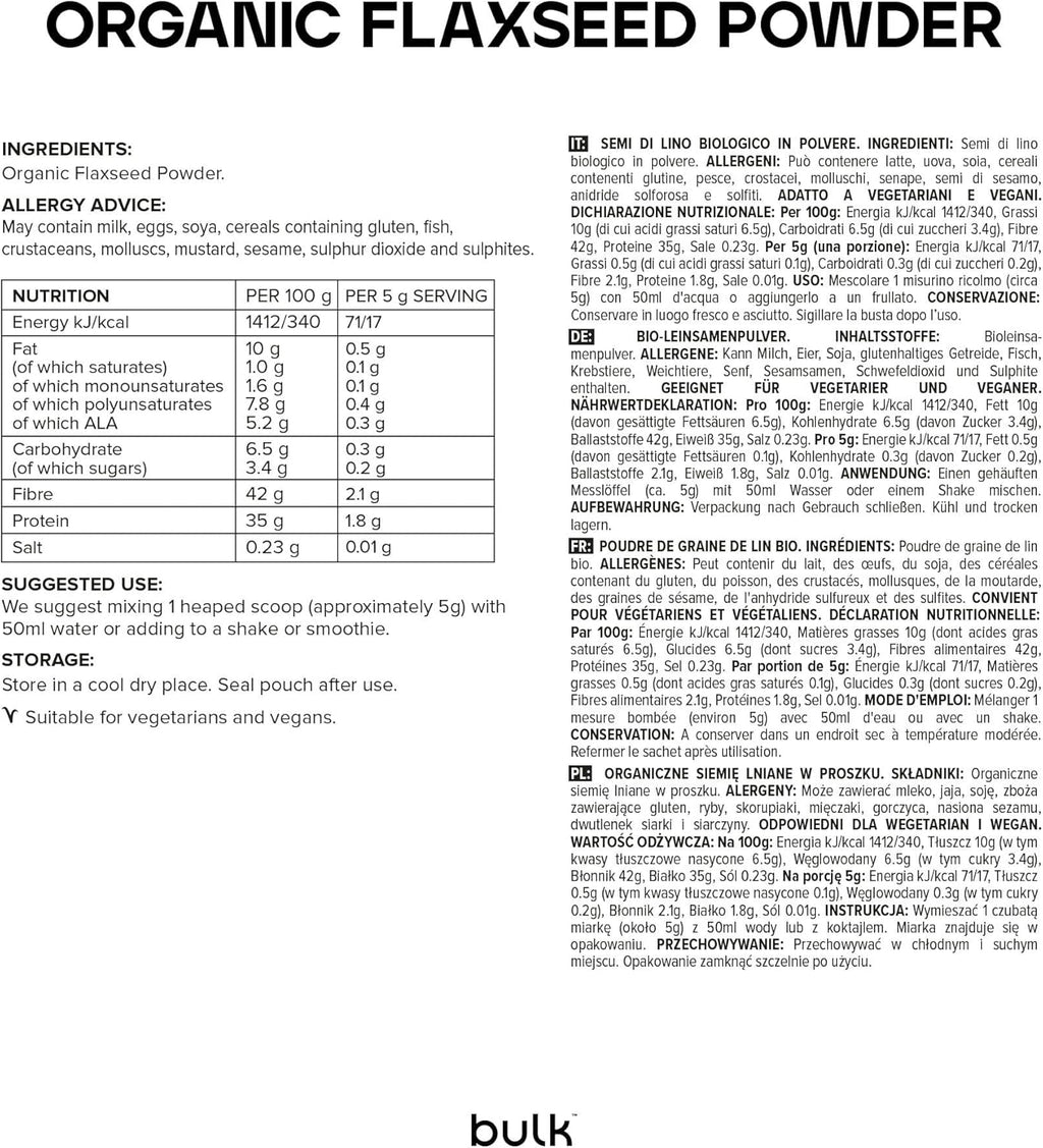 Organic Flaxseed Powder, 500 G, Packaging May Vary