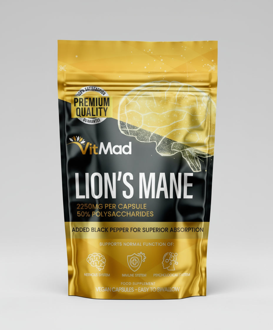 Lions Mane Supplement 2250Mg per Capsule - 1 a Day - 50% Polysaccharides (60)