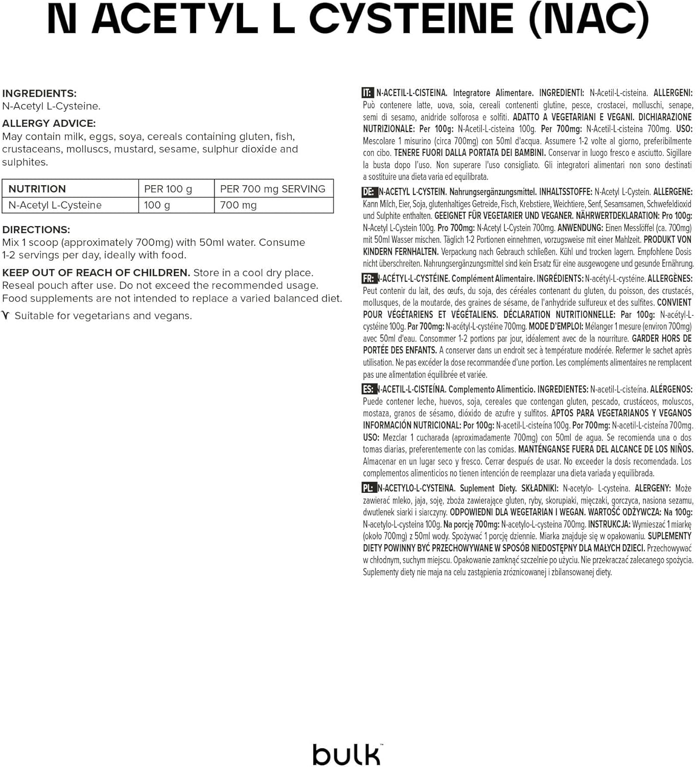 Pure N Acetyl L Cysteine (NAC) Powder, 100 G, Packaging May Vary