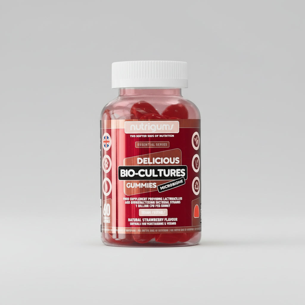 Bio-Cultures Microbiome Complex Gummy | 12 Multi-Strain Probiotics 1 Billion CFU | Acidophilus & Bifidobacterium | Strawberry Flavour | 60 Vegan Gummies | Support Wellbeing & Gut Heath by ®